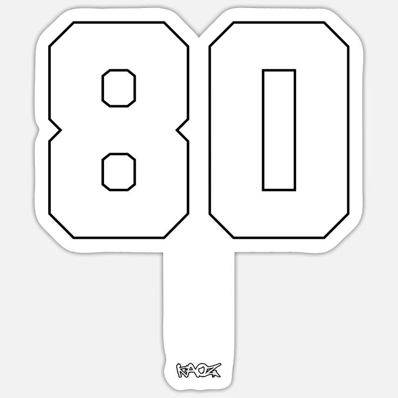 Numéro 80 - Sticker taille S (10 x 10 cm) - blanc mat