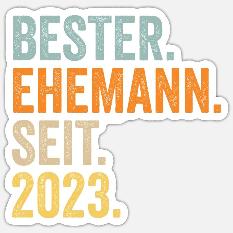 Valentinstag Bester Ehemann Seit 2023 Sticker Größe S (10 x 10 cm)