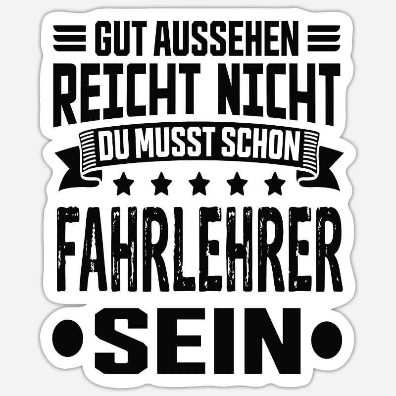 Driving instructor - Sticker size S (10 x 10 cm) - white matte