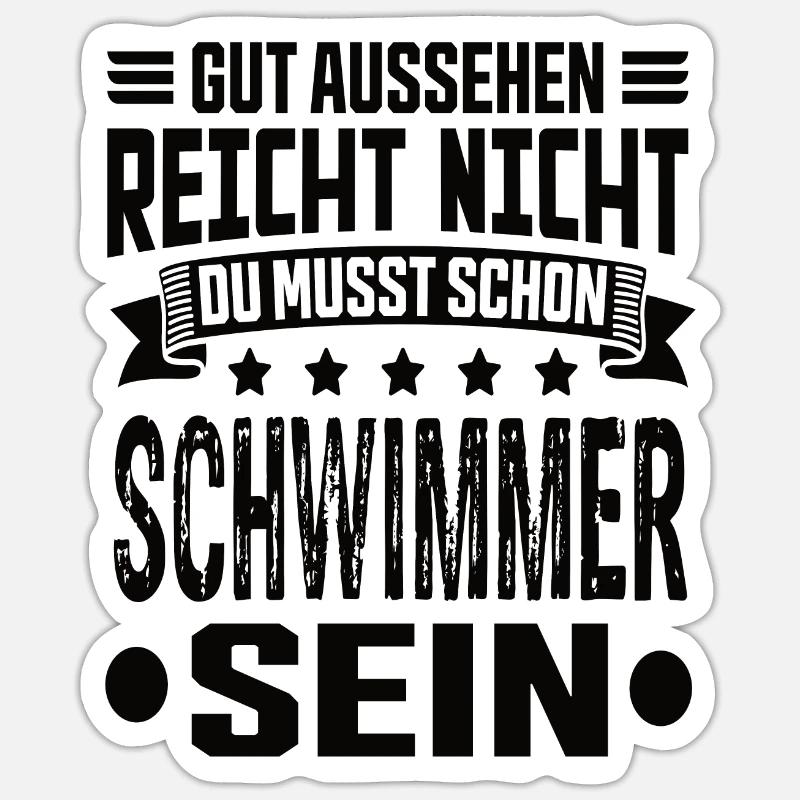 Swimmer - Sticker size S (10 x 10 cm) - white matte