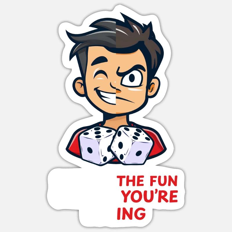 Lustiger Backgammon-Doppelspaß, es sei denn, Sie verlieren Sticker Größe S (10 x 10 cm)