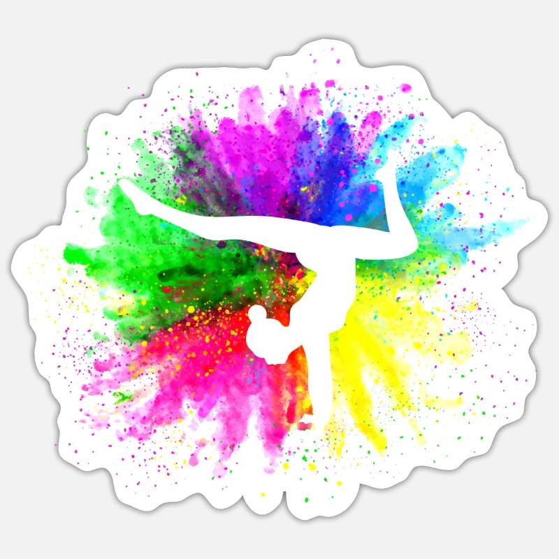 Ginnasta Ginnastica Ginnastica Club Ginnastica Ginnastica Ginnastica - Sticker formato S (10 x 10 cm) - bianco opaco