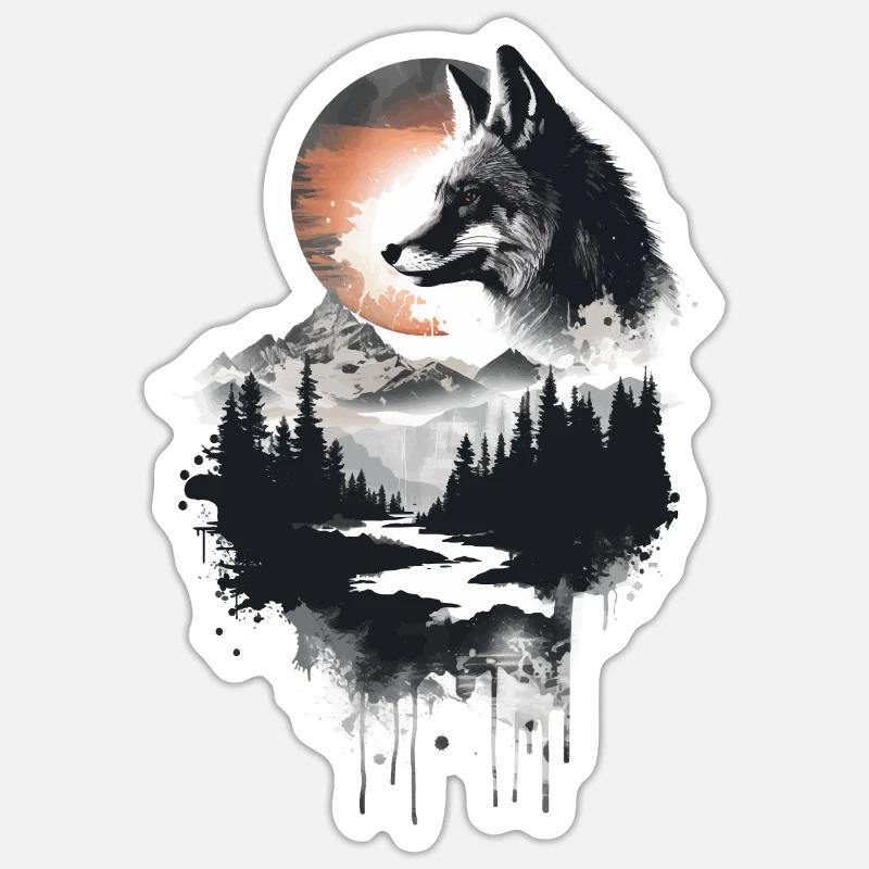 Fuchs - Sticker Größe S (10 x 10 cm) - Mattweiß