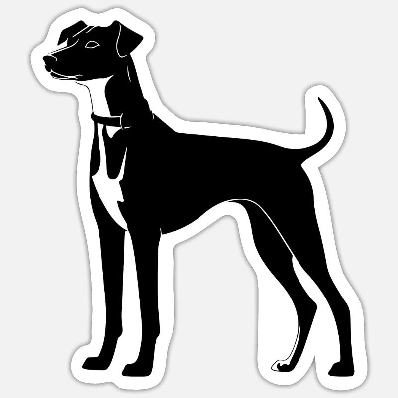 Icône de chien whippet - Sticker taille S (10 x 10 cm) - blanc mat
