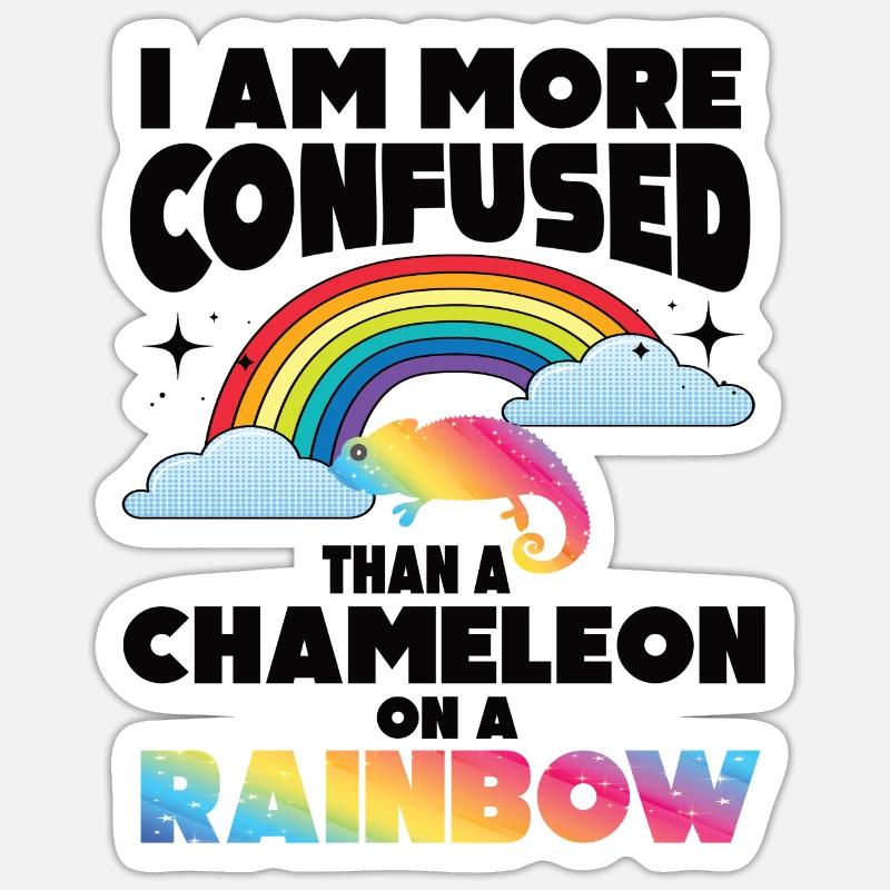 Ich Bin Verwirrter Als Ein Chamäleon - Sticker Größe S (10 x 10 cm) - Mattweiß
