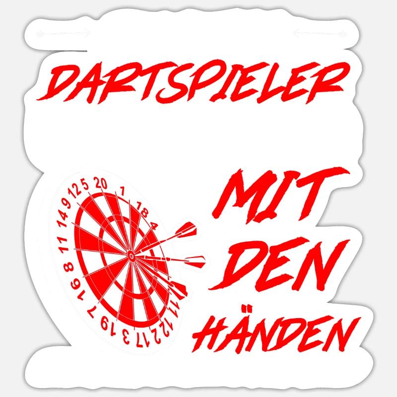 Darts Darten Dartboard Geschenk - Sticker Größe S (10 x 10 cm) - Mattweiß