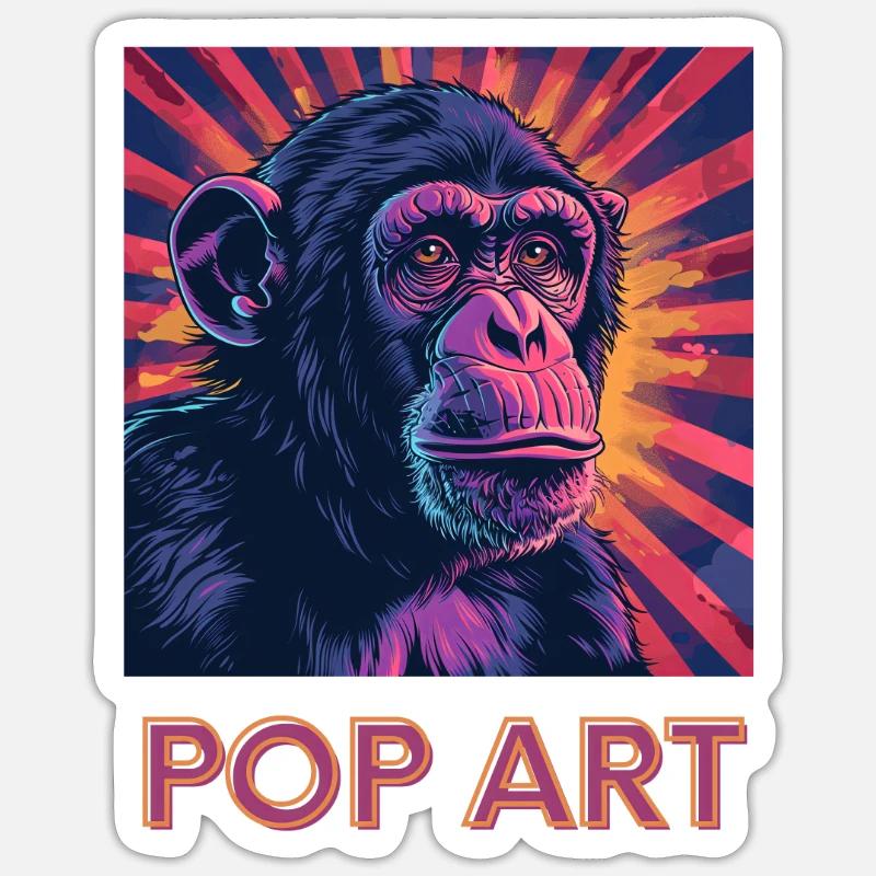 Pop Art Monkey - Sticker size S (10 x 10 cm) - white matte