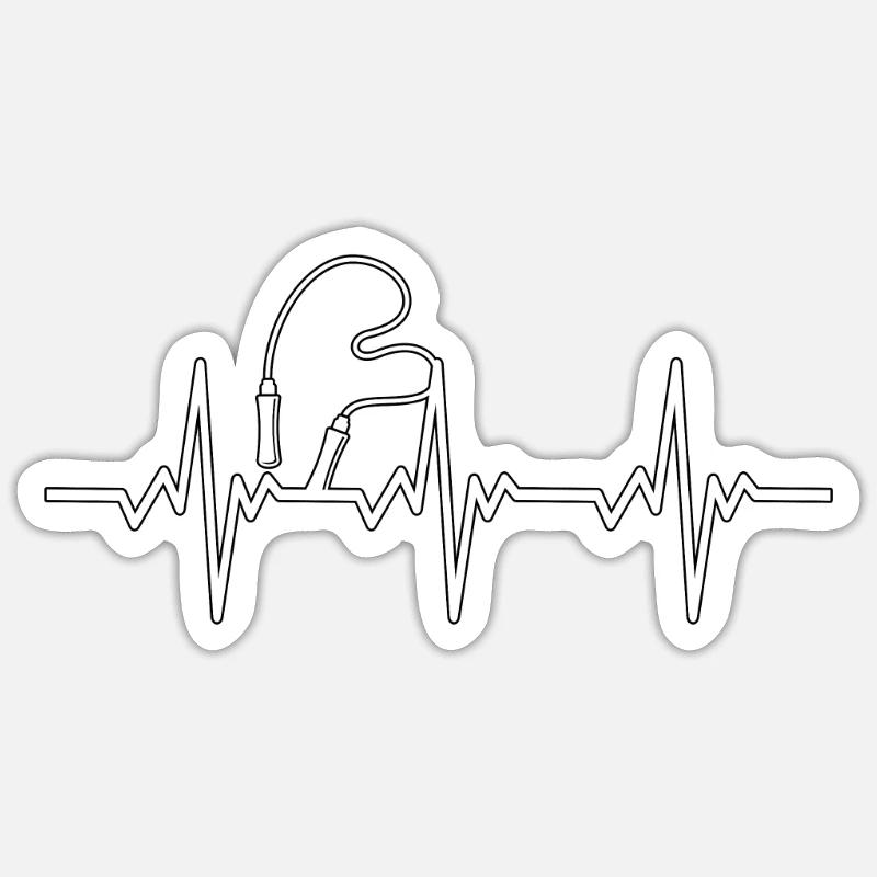 Springseil Seilspringen - Sticker Größe S (10 x 10 cm) - Mattweiß