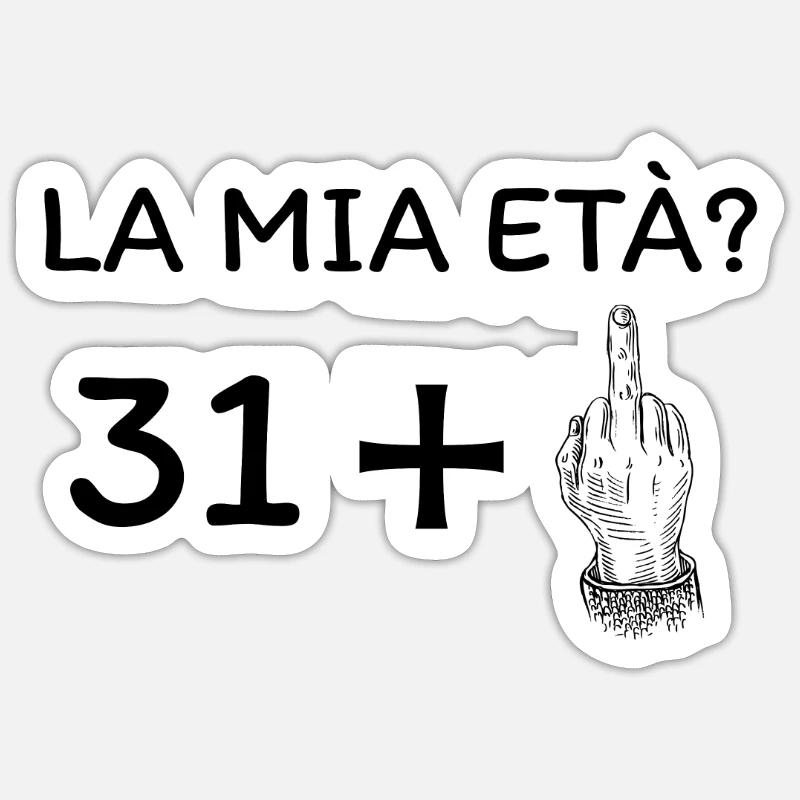 Mon âge 32 ans - Sticker taille S (10 x 10 cm) - blanc mat