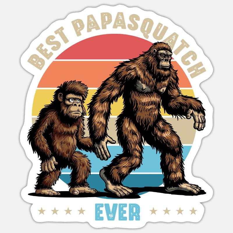 Best Papasquatch Ever - Sticker size S (10 x 10 cm) - white matte