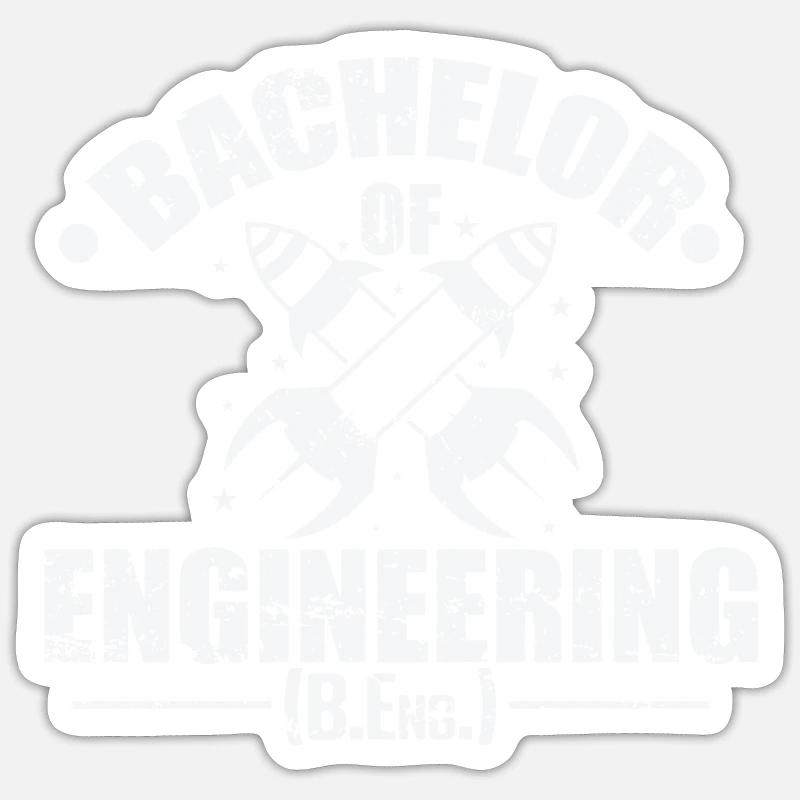Bachelor of Engineering Technische Studien - Sticker Größe S (10 x 10 cm) - Mattweiß