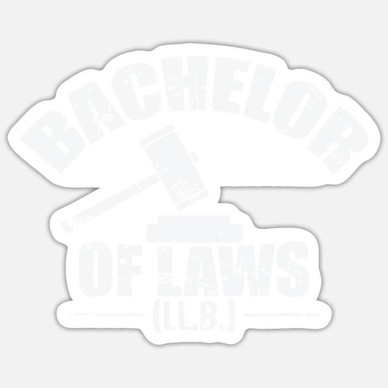 Licence en droit - Sticker taille S (10 x 10 cm) - blanc mat