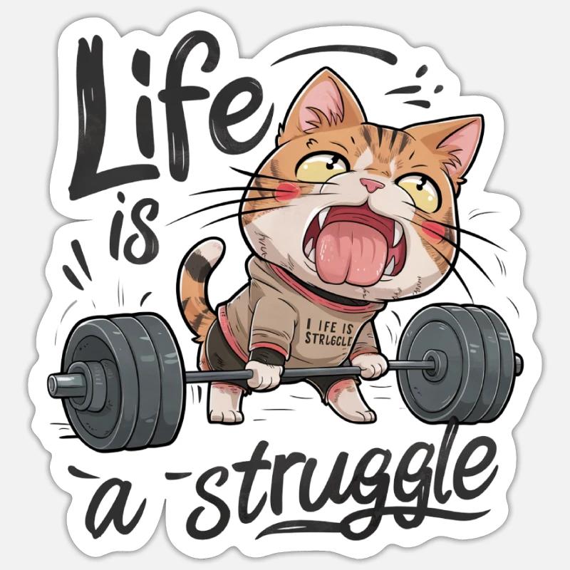 DAS LEBEN IST EIN KAMPF Sticker Größe S (10 x 10 cm)