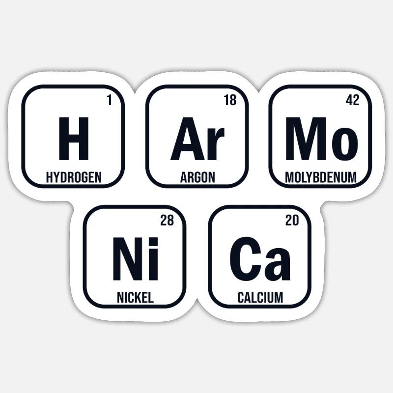 Mundharmonika-Periodensystem der harmonischen Elemente Sticker Größe S (10 x 10 cm)