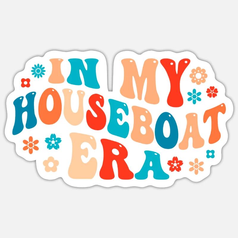 Witziger Hausboot Spruch Sticker Größe S (10 x 10 cm)