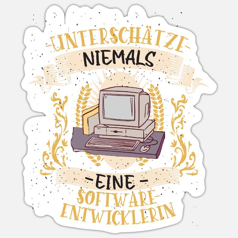 Softwareentwicklerin Geschenk Code Lustig - Sticker Größe S (10 x 10 cm) - Mattweiß