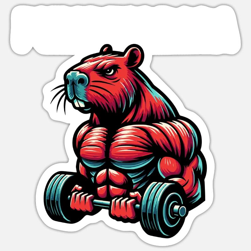 Pumpingbara - Capybara - Sticker Größe S (10 x 10 cm) - Mattweiß