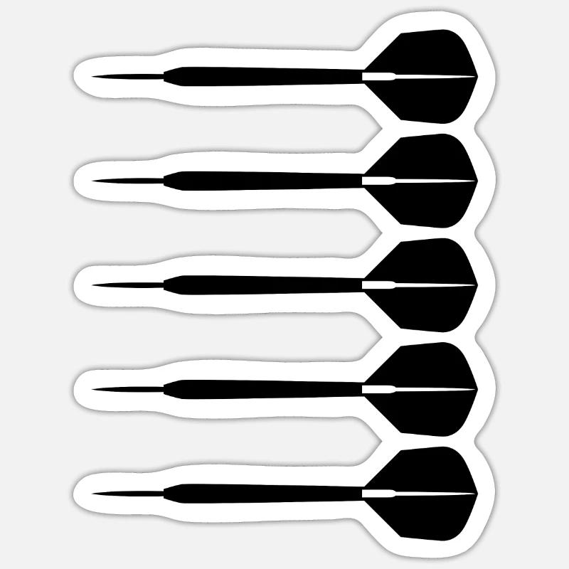 Dessin de fléchettes - Sticker taille S (10 x 10 cm) - blanc mat