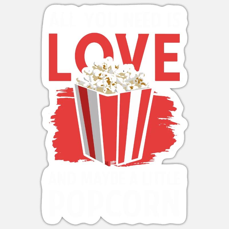 Dicton de pop-corn amusant, pop-corn en rafale - Sticker taille S (10 x 10 cm) - blanc mat