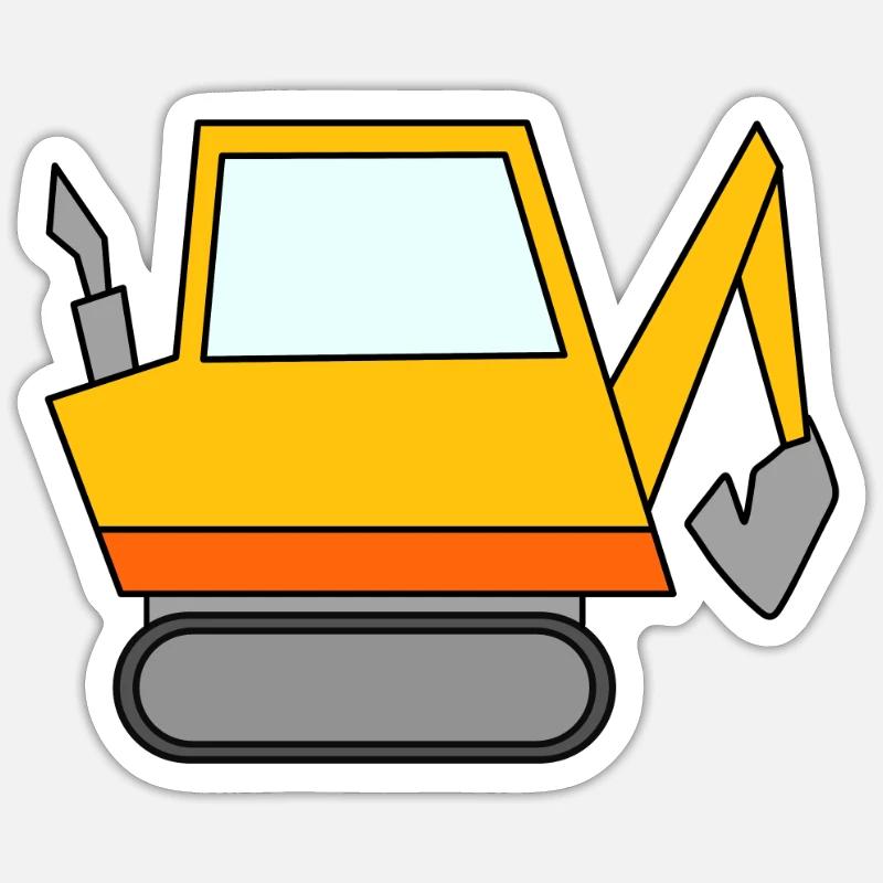 Bagger Baustelle Baggerfahrer Sticker Größe S (10 x 10 cm)
