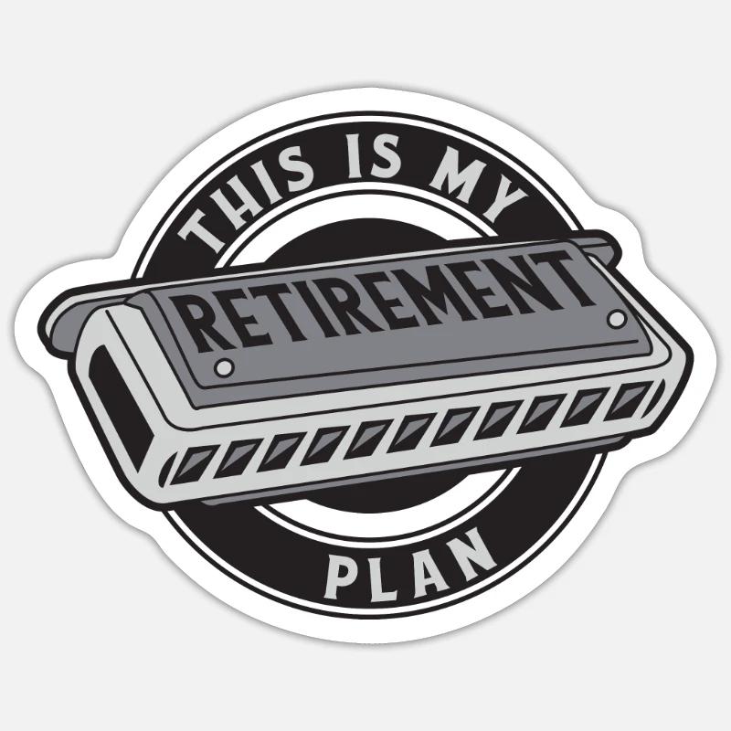 C’est mon plan de retraite Harmoniste Harmoniciste - Sticker taille S (10 x 10 cm) - blanc mat
