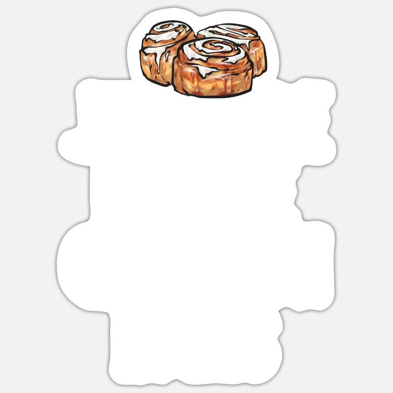 Rouleau à la cannelle - Sticker taille S (10 x 10 cm) - blanc mat
