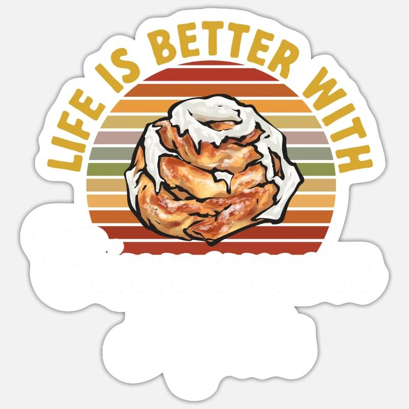 Cinnamon roll - Sticker size S (10 x 10 cm) - white matte