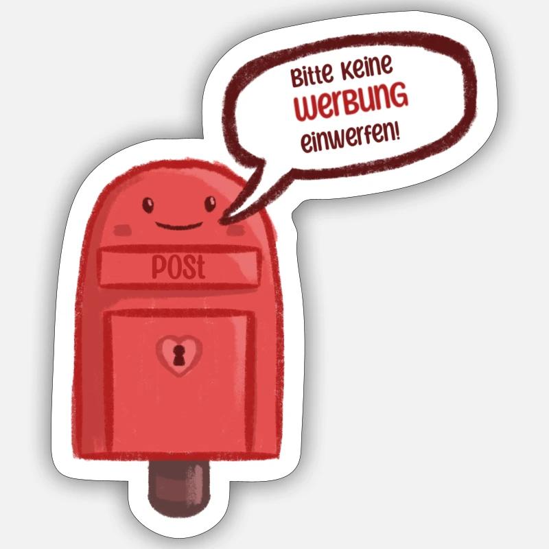 Briefkasten Sticker Bitte keine Werbung einwerfen! - Sticker Größe S (10 x 10 cm) - Mattweiß