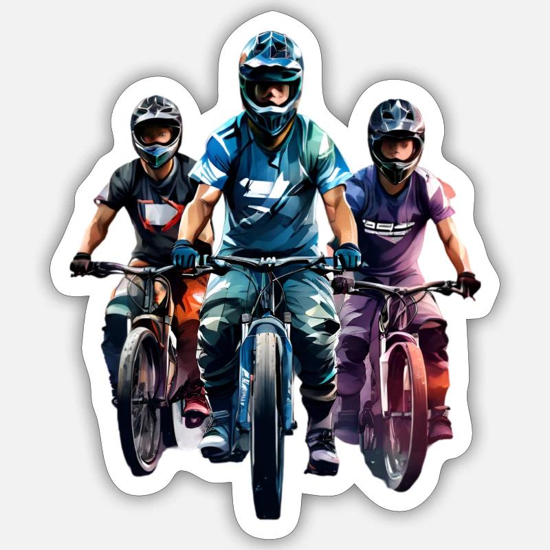 BMX Team 1 - Sticker Größe S (10 x 10 cm) - Mattweiß