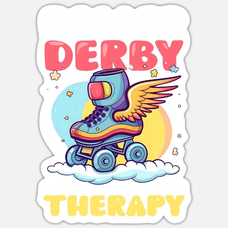 Roller Derby Cheaper Therapy - Sticker size S (10 x 10 cm) - white matte
