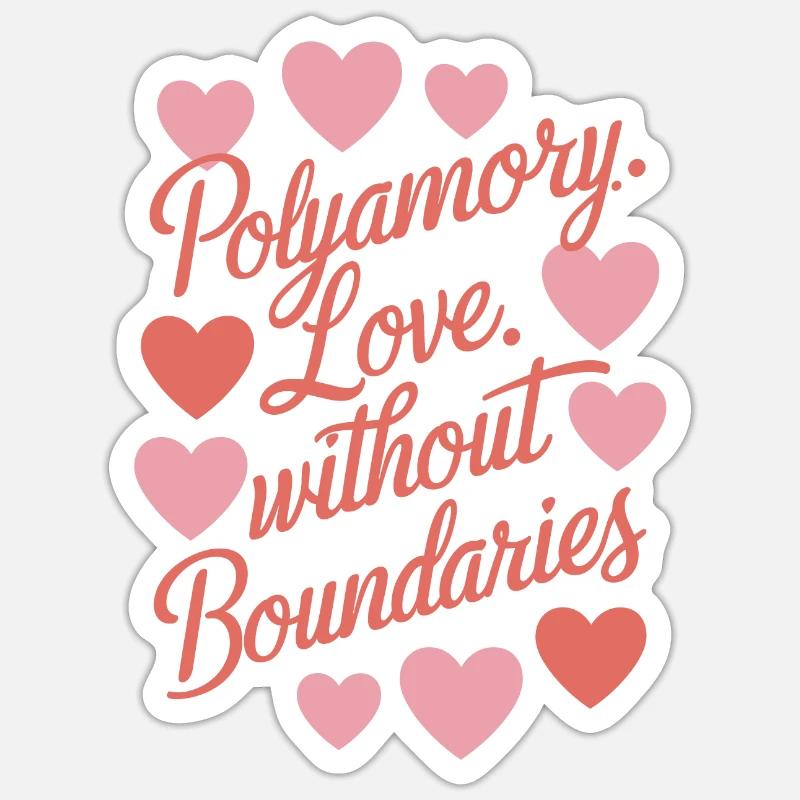 Communauté polyamoureuse Parentalité polyamoureuse - Sticker taille S (10 x 10 cm) - blanc mat