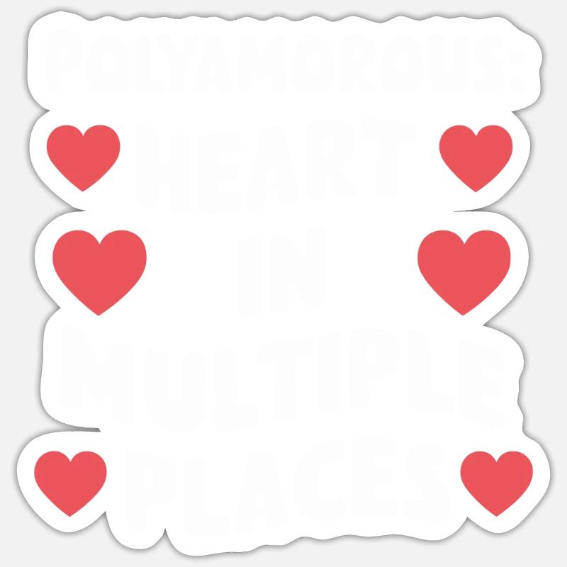 Communauté polyamoureuse Parentalité polyamoureuse - Sticker taille S (10 x 10 cm) - blanc mat
