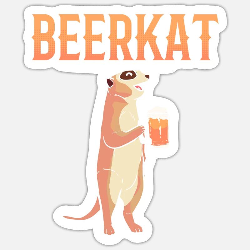 Erdmännchen - Sticker Größe S (10 x 10 cm) - Mattweiß