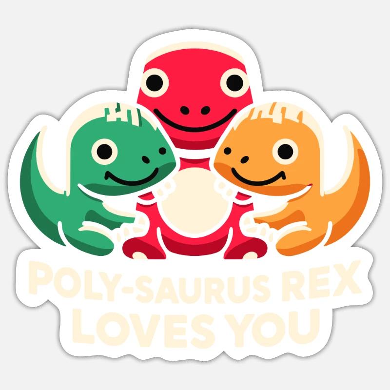 Polyamoröse Gemeinschaft Polyamorous Parenting - Sticker Größe S (10 x 10 cm) - Mattweiß