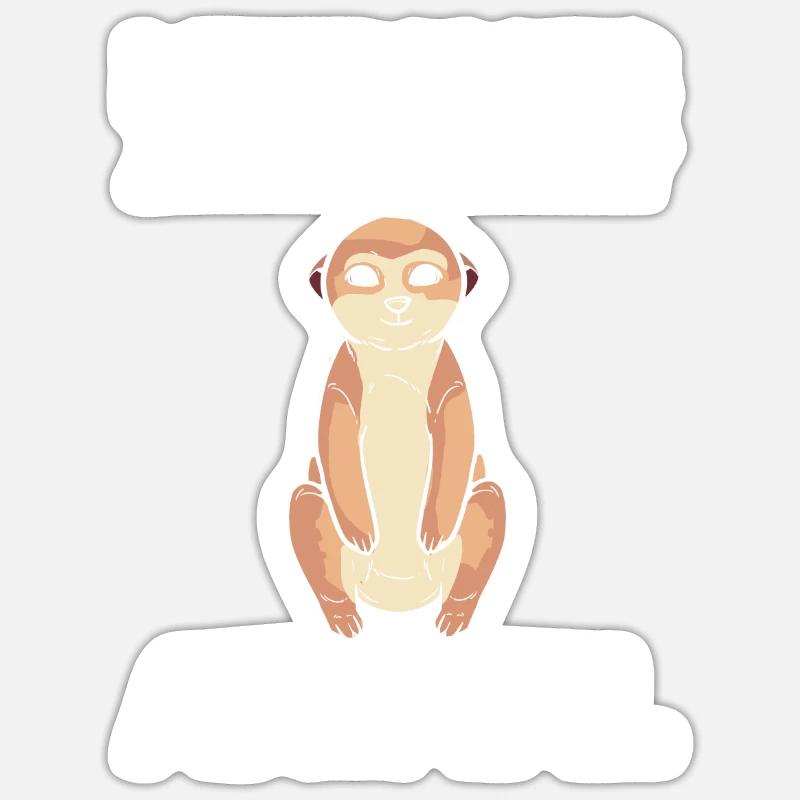 Erdmännchen - Sticker Größe S (10 x 10 cm) - Mattweiß