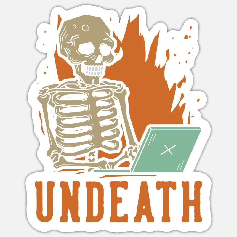 Developer Coder Programmer Skeleton Undeath Sticker size S (10 x 10 cm)