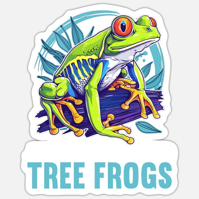 Tree Frog Baumfrösche Baumfrosch Sticker Größe S (10 x 10 cm)