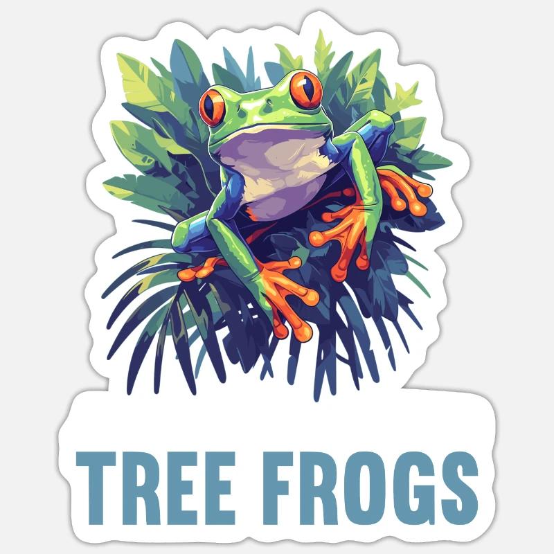Tree Frog Baumfrösche Baumfrosch Sticker Größe S (10 x 10 cm)