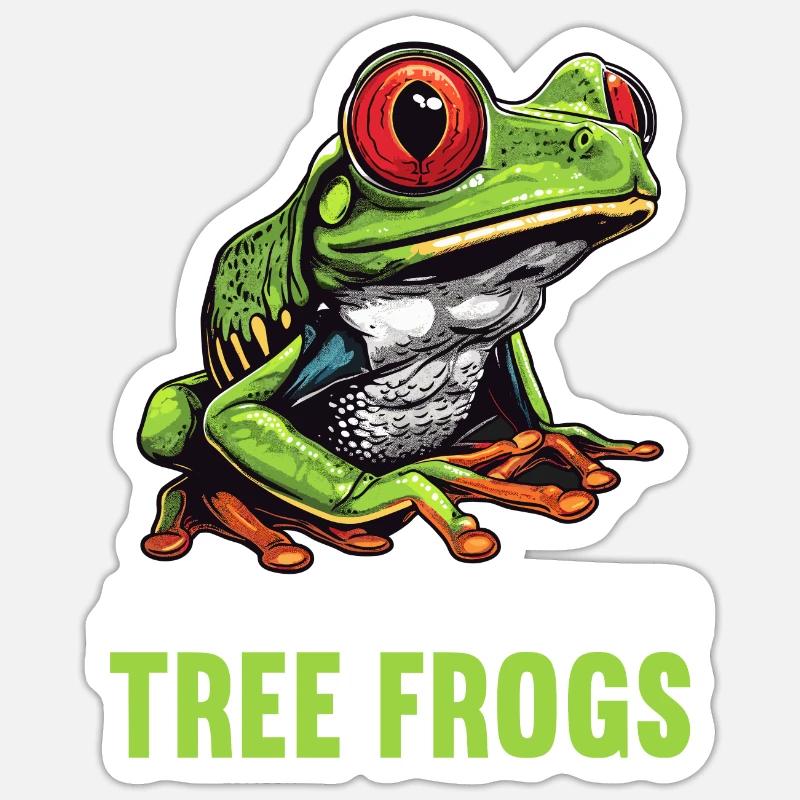 Rainette Baumfrösche Baumfrosch Sticker taille S (10 x 10 cm)