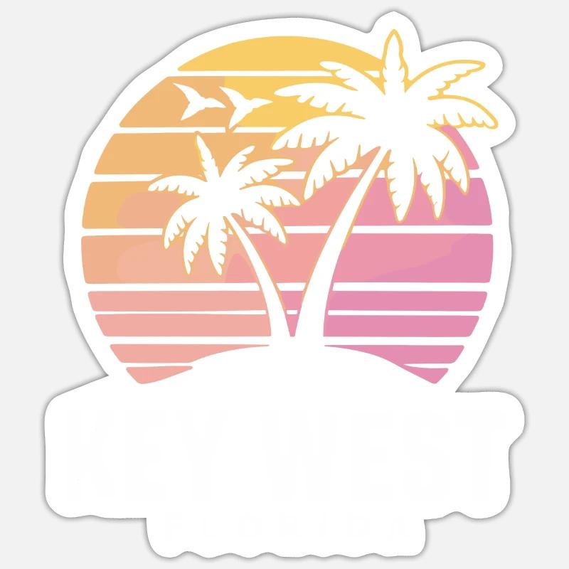 Conception du coucher de soleil de Key West en Floride Sticker taille S (10 x 10 cm)