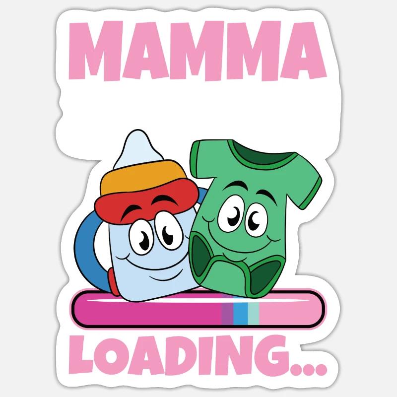 Super Mamma 2024 Loading - Sticker Größe S (10 x 10 cm) - Mattweiß