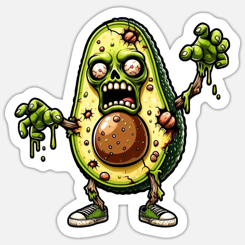 Avocado Zombie - Sticker size S (10 x 10 cm) - white matte