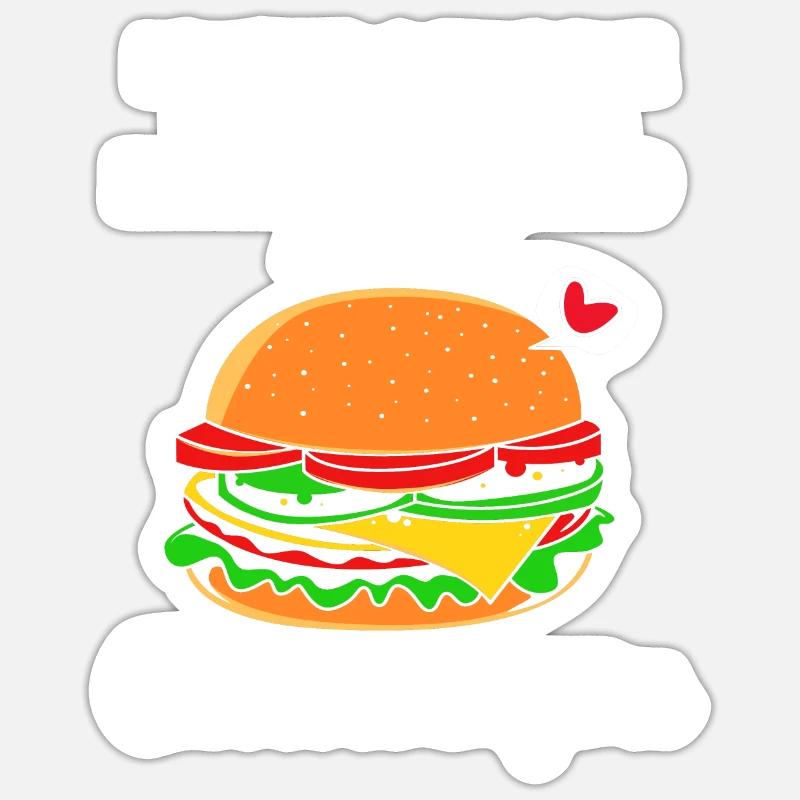 Cheeseburger Burger - Sticker size S (10 x 10 cm) - white matte