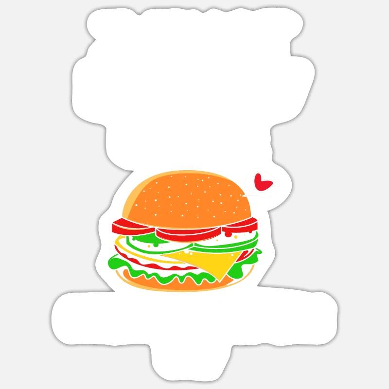 Cheeseburger - Sticker size S (10 x 10 cm) - white matte