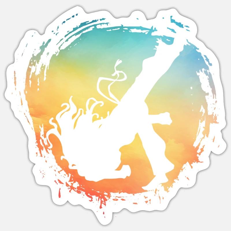 Capoeira - Sticker taille S (10 x 10 cm) - blanc mat