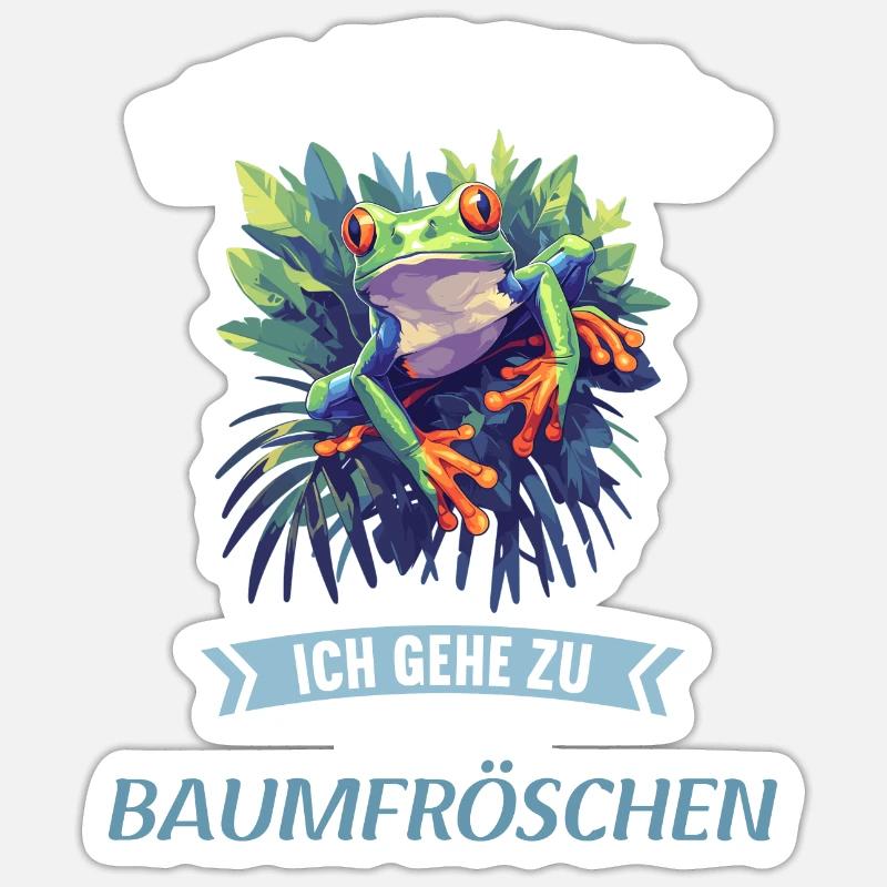 Rainette Baumfrösche Baumfrosch - Sticker taille S (10 x 10 cm) - blanc mat