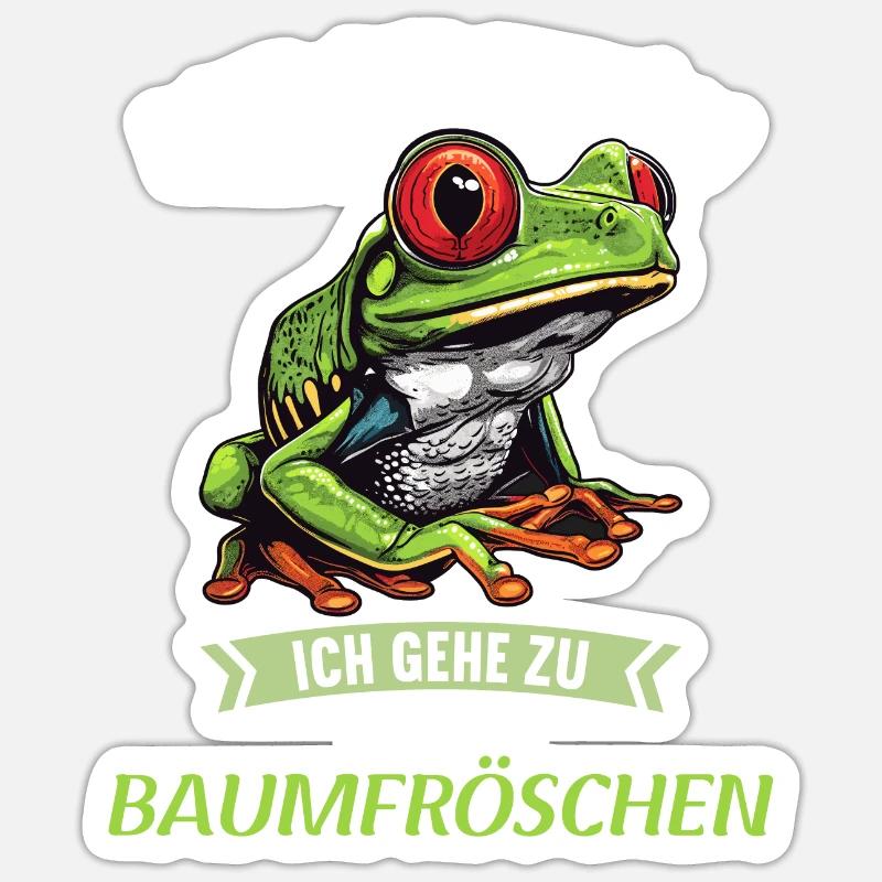 Rainette Baumfrösche Baumfrosch - Sticker taille S (10 x 10 cm) - blanc mat