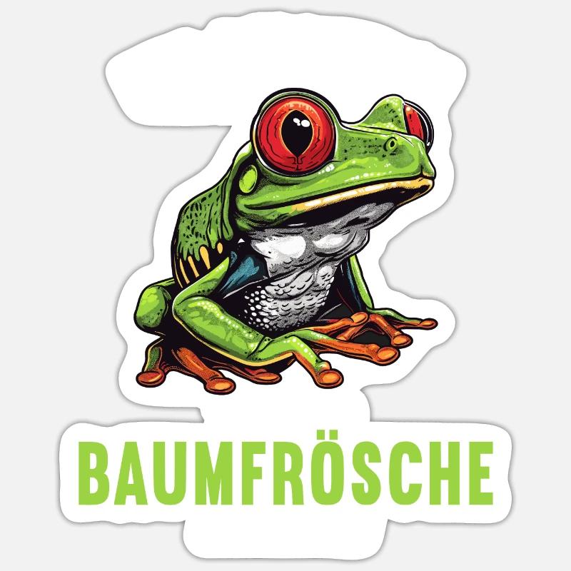 Rainette Baumfrösche Baumfrosch - Sticker taille S (10 x 10 cm) - blanc mat