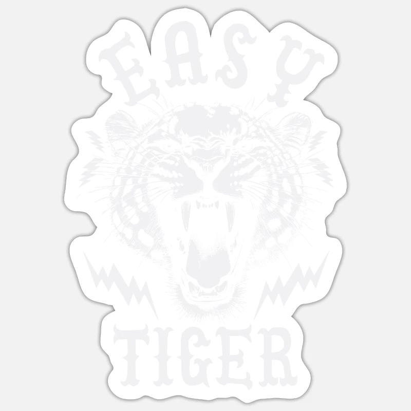 Easy Tiger - Sticker Größe S (10 x 10 cm) - Mattweiß