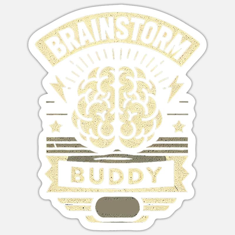 Brainstorm Buddy 11 - Sticker taille S (10 x 10 cm) - blanc mat